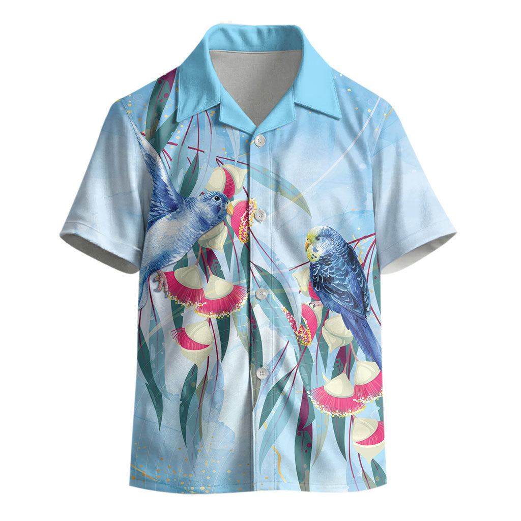 Australia Blue Budgie Marble Glaze Kid Hawaiian Shirt Cancer Awareness