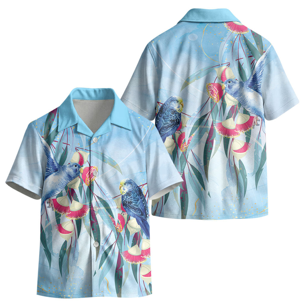 Australia Blue Budgie Marble Glaze Kid Hawaiian Shirt Cancer Awareness