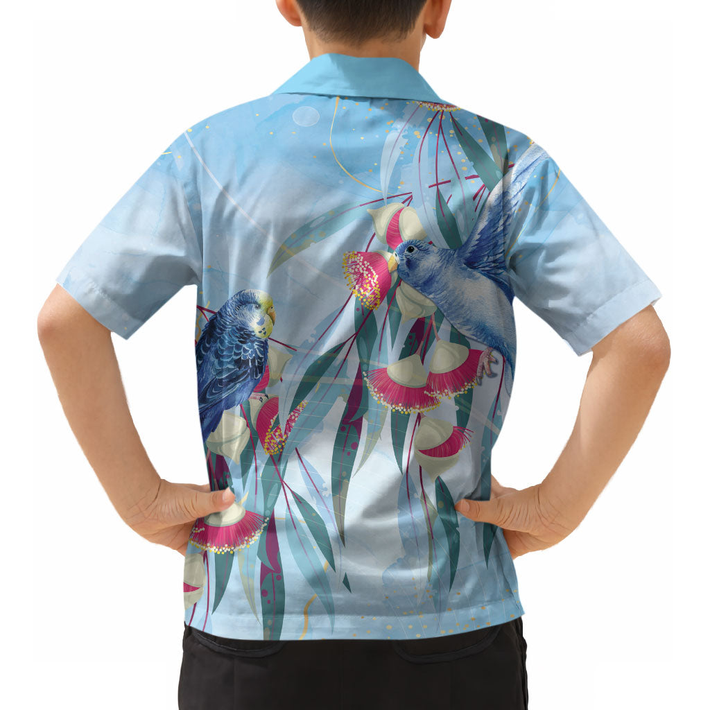 Australia Blue Budgie Marble Glaze Kid Hawaiian Shirt Cancer Awareness