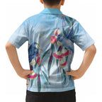 Australia Blue Budgie Marble Glaze Kid Hawaiian Shirt Cancer Awareness