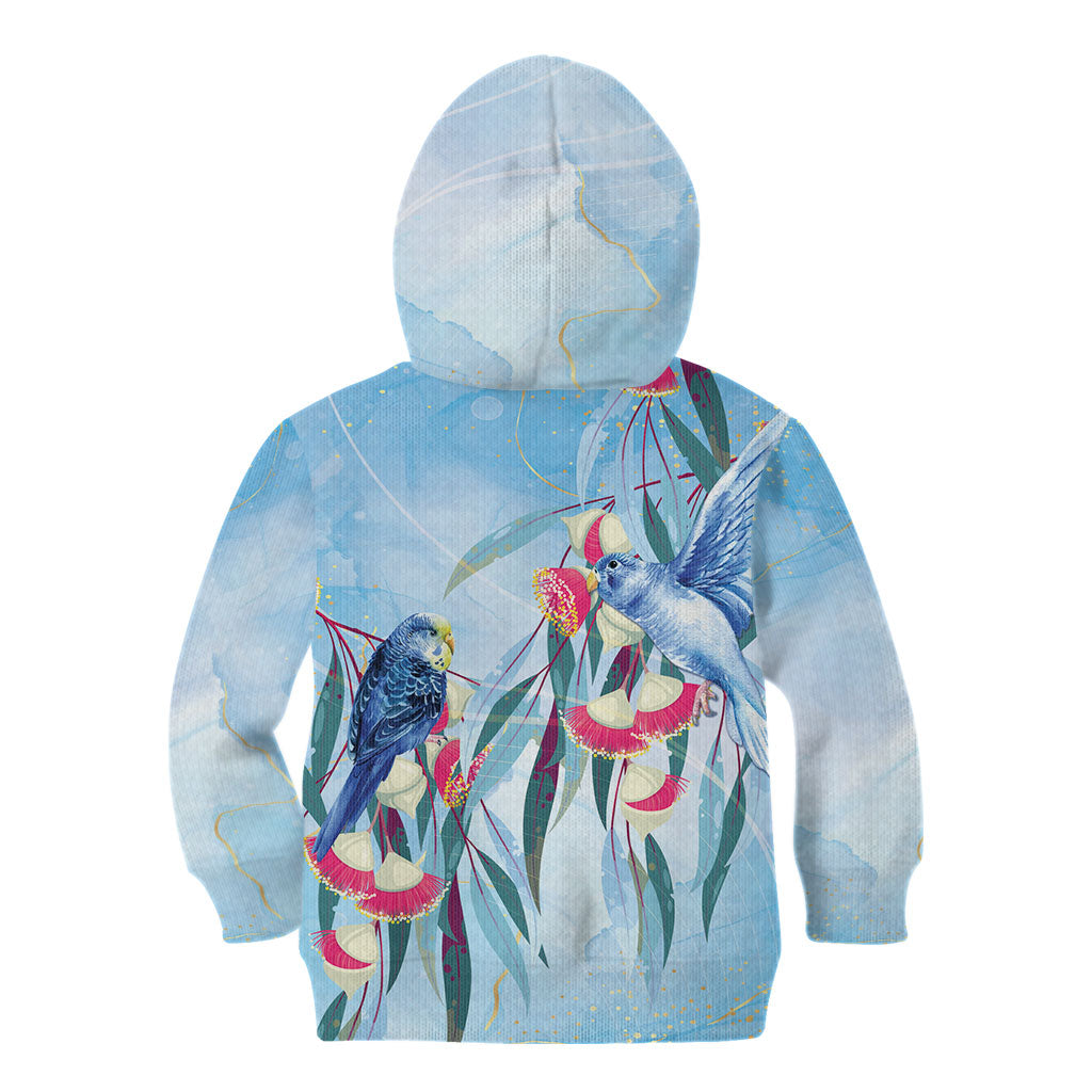 Australia Blue Budgie Marble Glaze Kid Hoodie Cancer Awareness