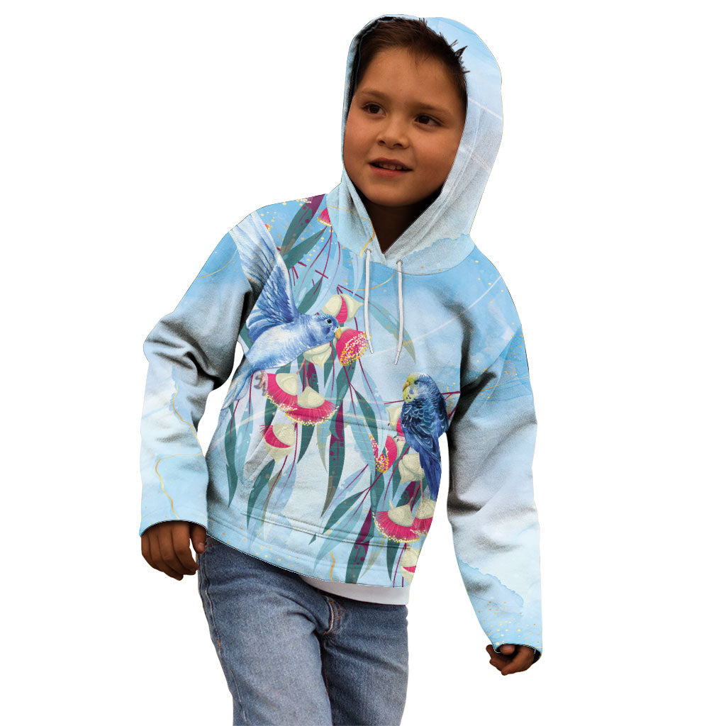 Australia Blue Budgie Marble Glaze Kid Hoodie Cancer Awareness