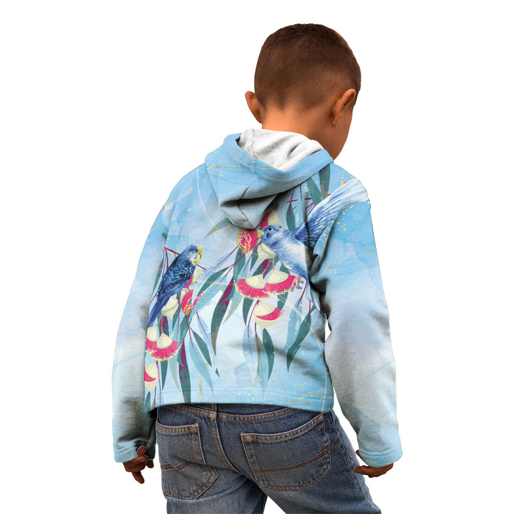 Australia Blue Budgie Marble Glaze Kid Hoodie Cancer Awareness