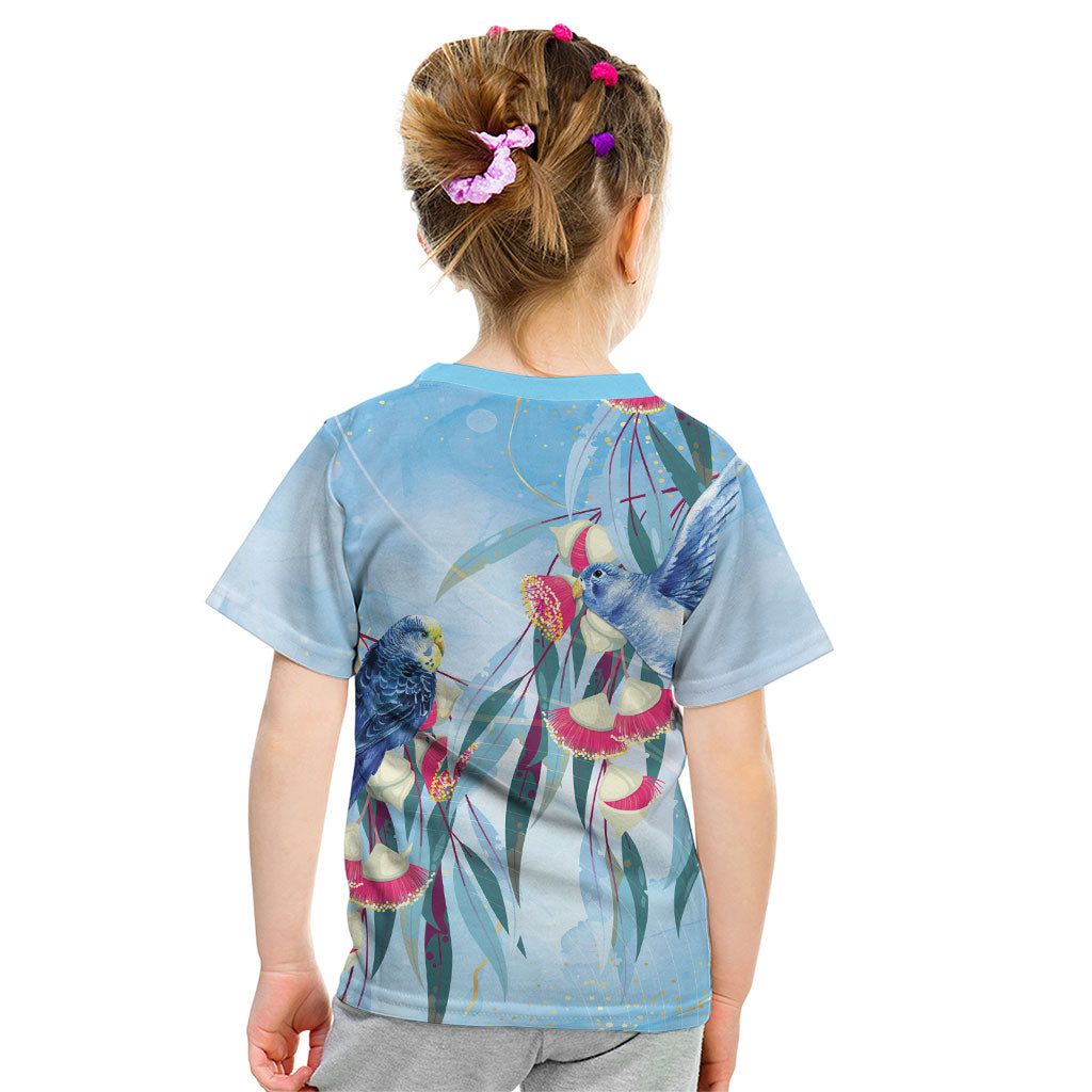 Australia Blue Budgie Marble Glaze Kid T Shirt Cancer Awareness