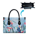 Australia Blue Budgie Marble Glaze Leather Bag Cancer Awareness