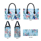 Australia Blue Budgie Marble Glaze Leather Bag Cancer Awareness