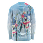 Australia Blue Budgie Marble Glaze Long Sleeve Shirt Cancer Awareness