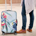 Australia Blue Budgie Marble Glaze Luggage Cover Cancer Awareness