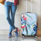 Australia Blue Budgie Marble Glaze Luggage Cover Cancer Awareness