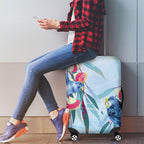 Australia Blue Budgie Marble Glaze Luggage Cover Cancer Awareness