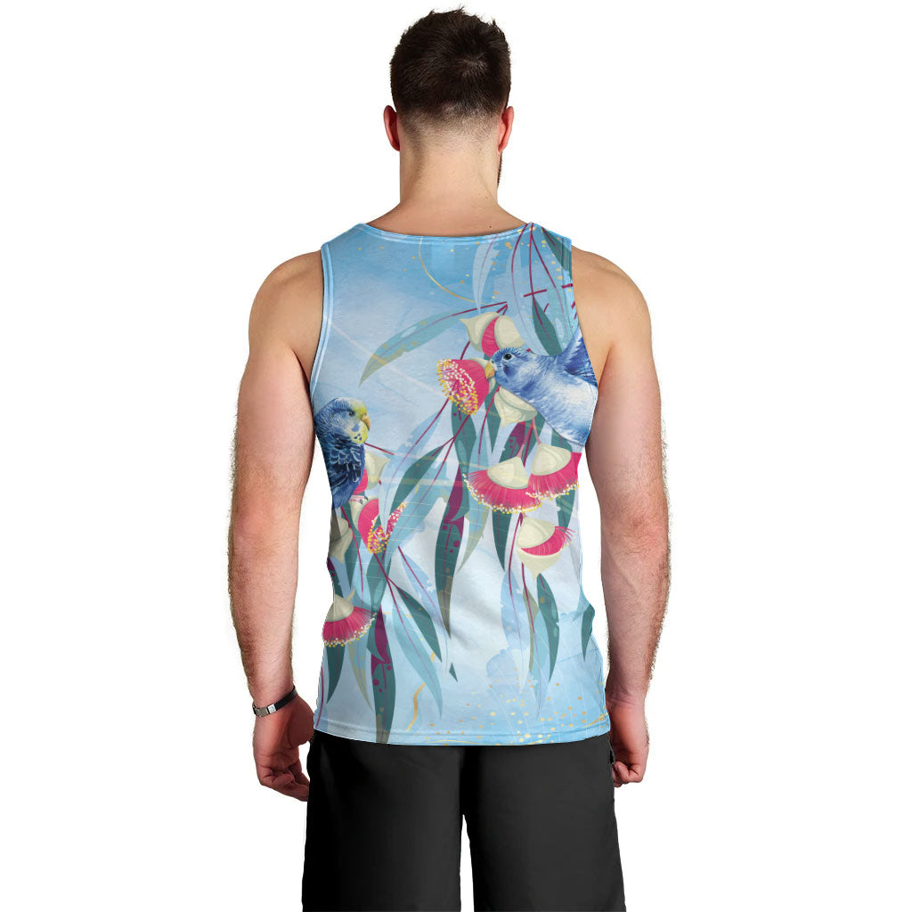 Australia Blue Budgie Marble Glaze Men Tank Top Cancer Awareness