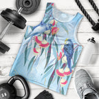 Australia Blue Budgie Marble Glaze Men Tank Top Cancer Awareness