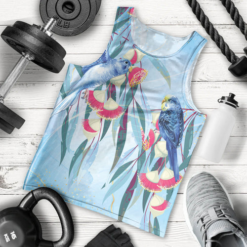 Australia Blue Budgie Marble Glaze Men Tank Top Cancer Awareness