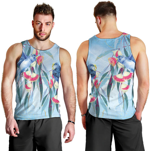 Australia Blue Budgie Marble Glaze Men Tank Top Cancer Awareness
