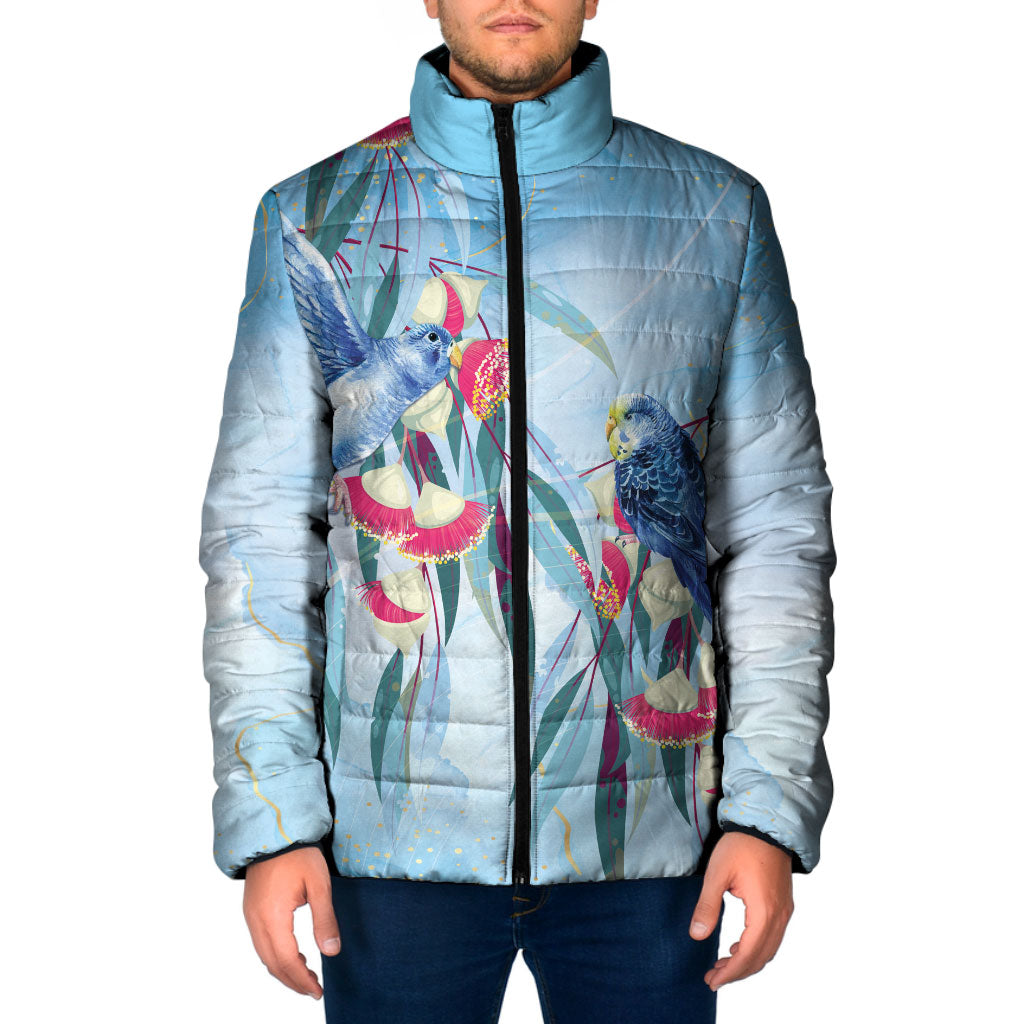Australia Blue Budgie Marble Glaze Padded Jacket Cancer Awareness