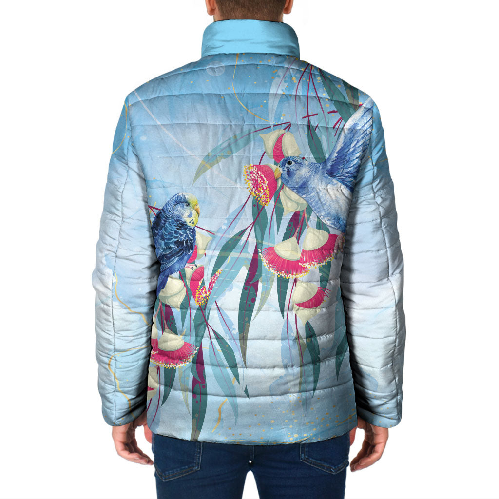 Australia Blue Budgie Marble Glaze Padded Jacket Cancer Awareness