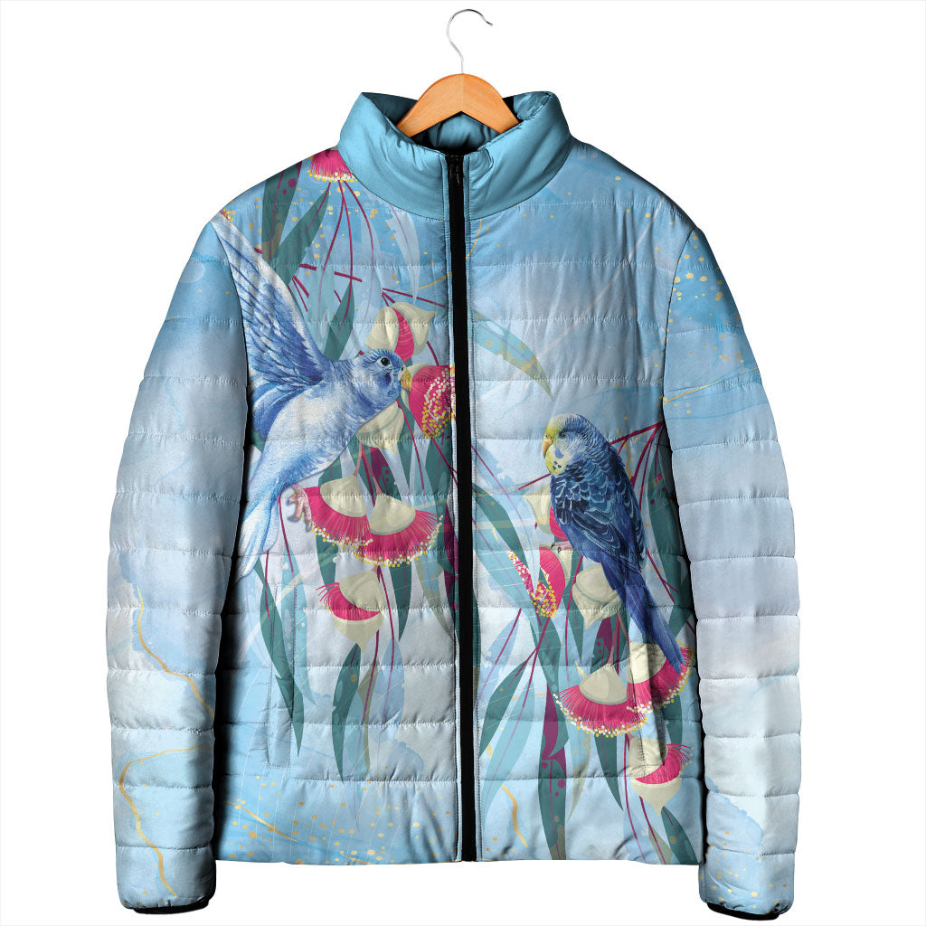 Australia Blue Budgie Marble Glaze Padded Jacket Cancer Awareness