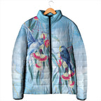Australia Blue Budgie Marble Glaze Padded Jacket Cancer Awareness