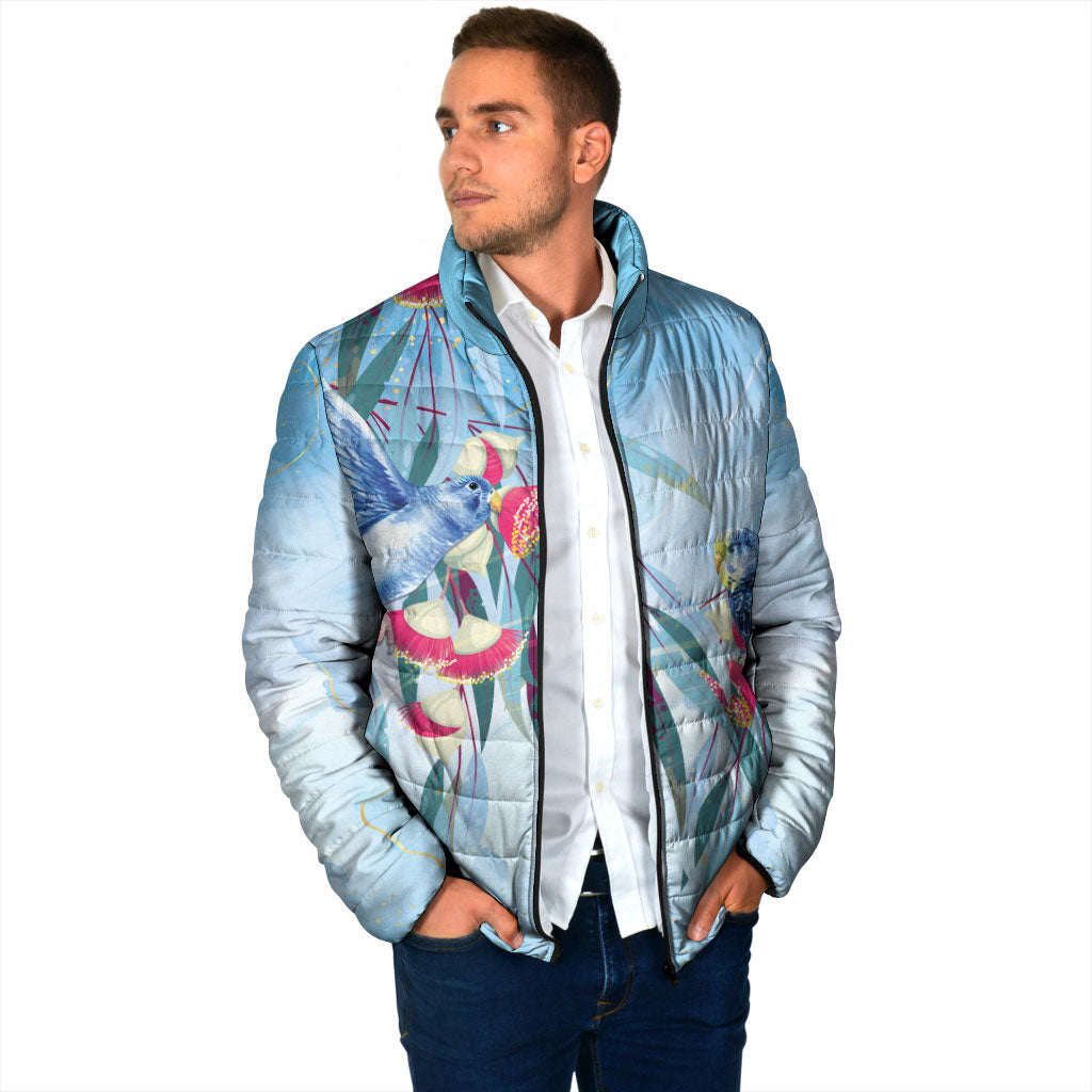 Australia Blue Budgie Marble Glaze Padded Jacket Cancer Awareness