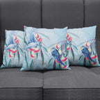 Australia Blue Budgie Marble Glaze Pillow Cover Cancer Awareness