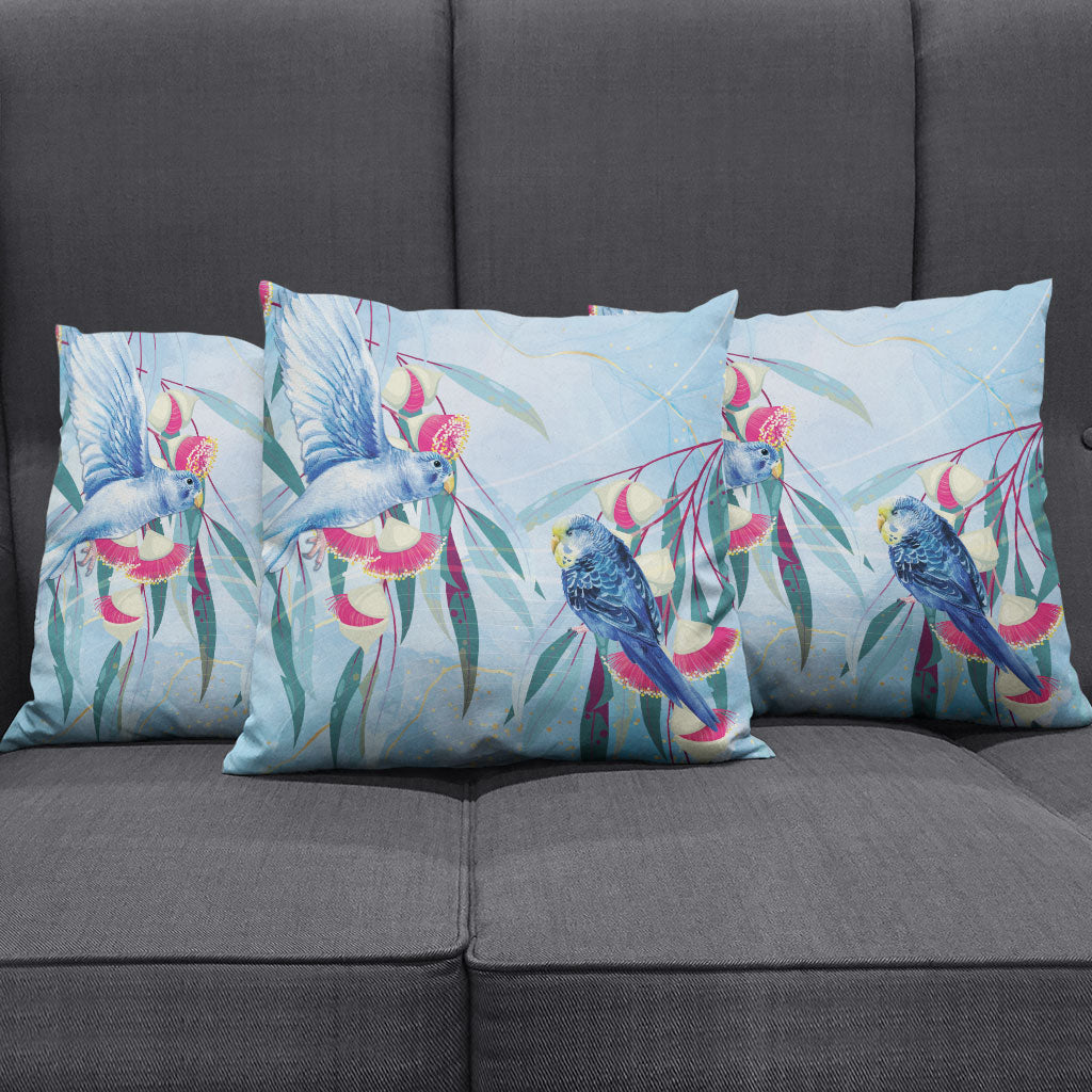 Australia Blue Budgie Marble Glaze Pillow Cover Cancer Awareness