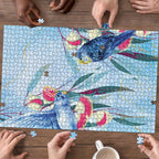 Australia Blue Budgie Marble Glaze Puzzle Cancer Awareness