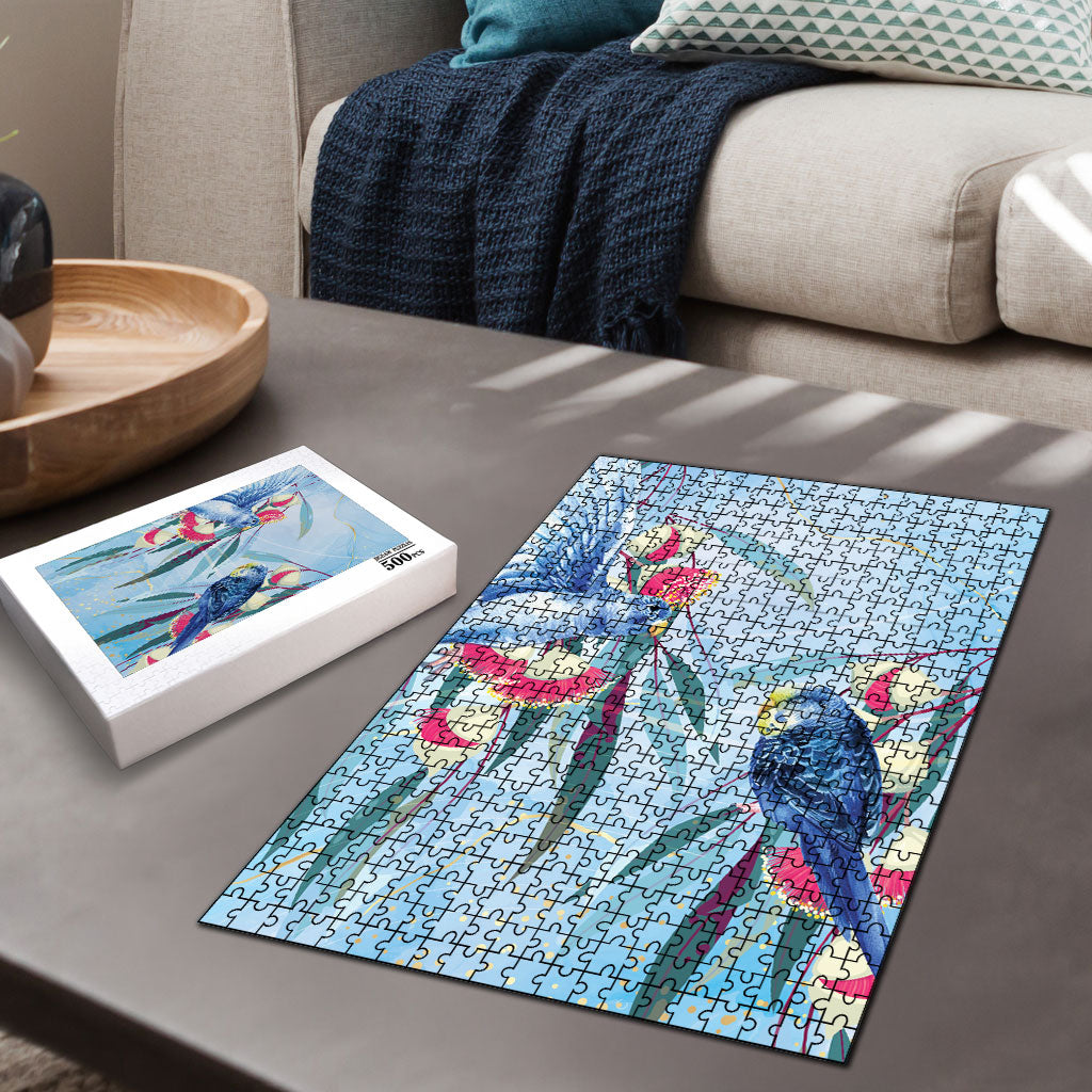 Australia Blue Budgie Marble Glaze Puzzle Cancer Awareness