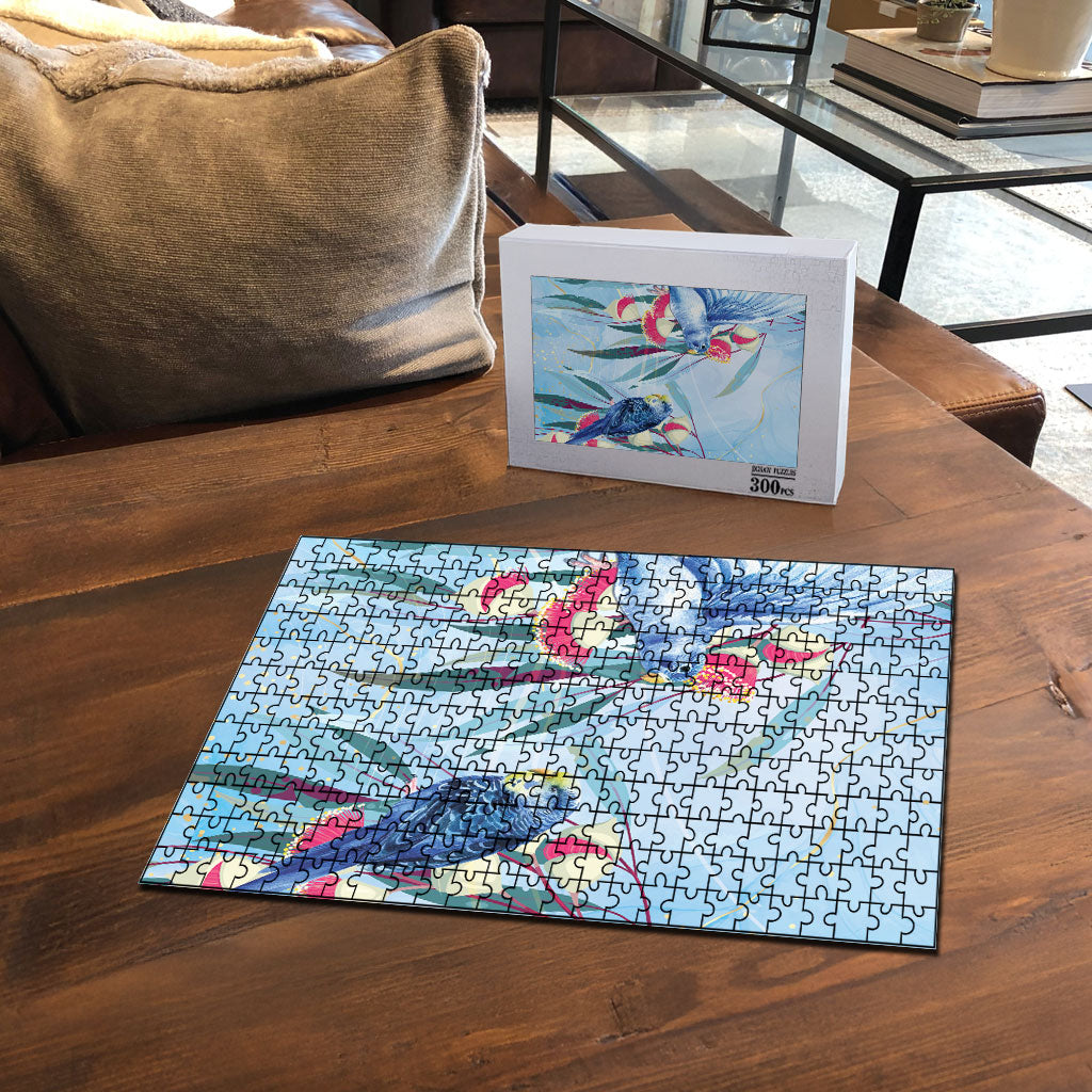 Australia Blue Budgie Marble Glaze Puzzle Cancer Awareness