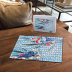 Australia Blue Budgie Marble Glaze Puzzle Cancer Awareness