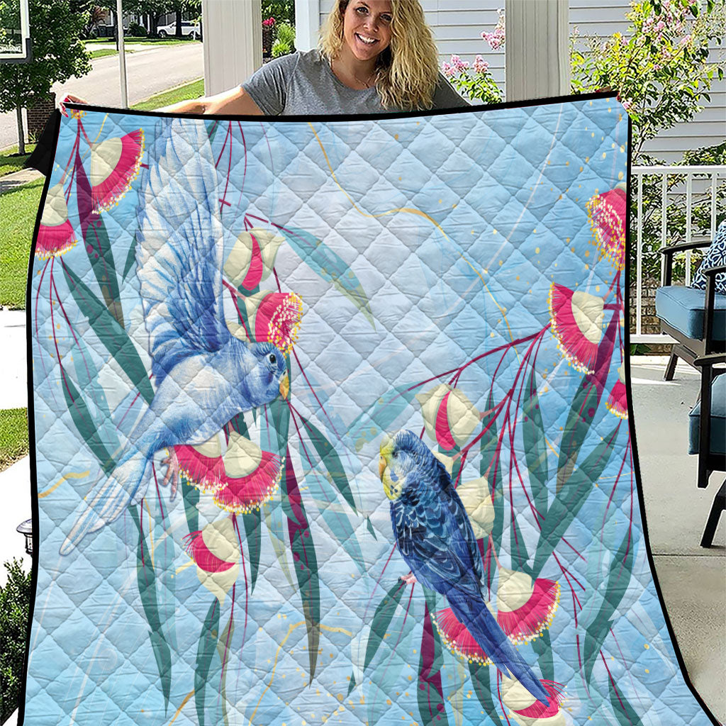 Australia Blue Budgie Marble Glaze Quilt Cancer Awareness