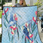 Australia Blue Budgie Marble Glaze Quilt Cancer Awareness