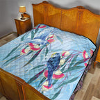 Australia Blue Budgie Marble Glaze Quilt Cancer Awareness