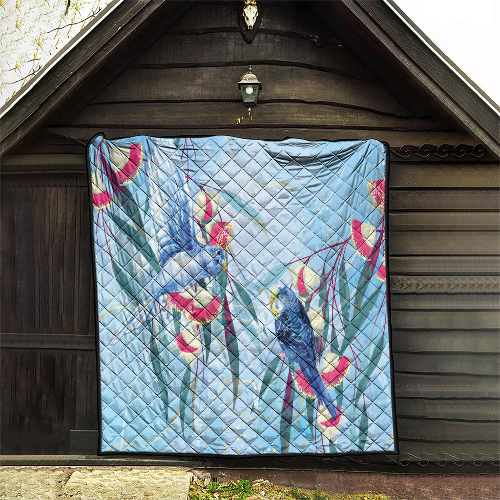 Australia Blue Budgie Marble Glaze Quilt Cancer Awareness