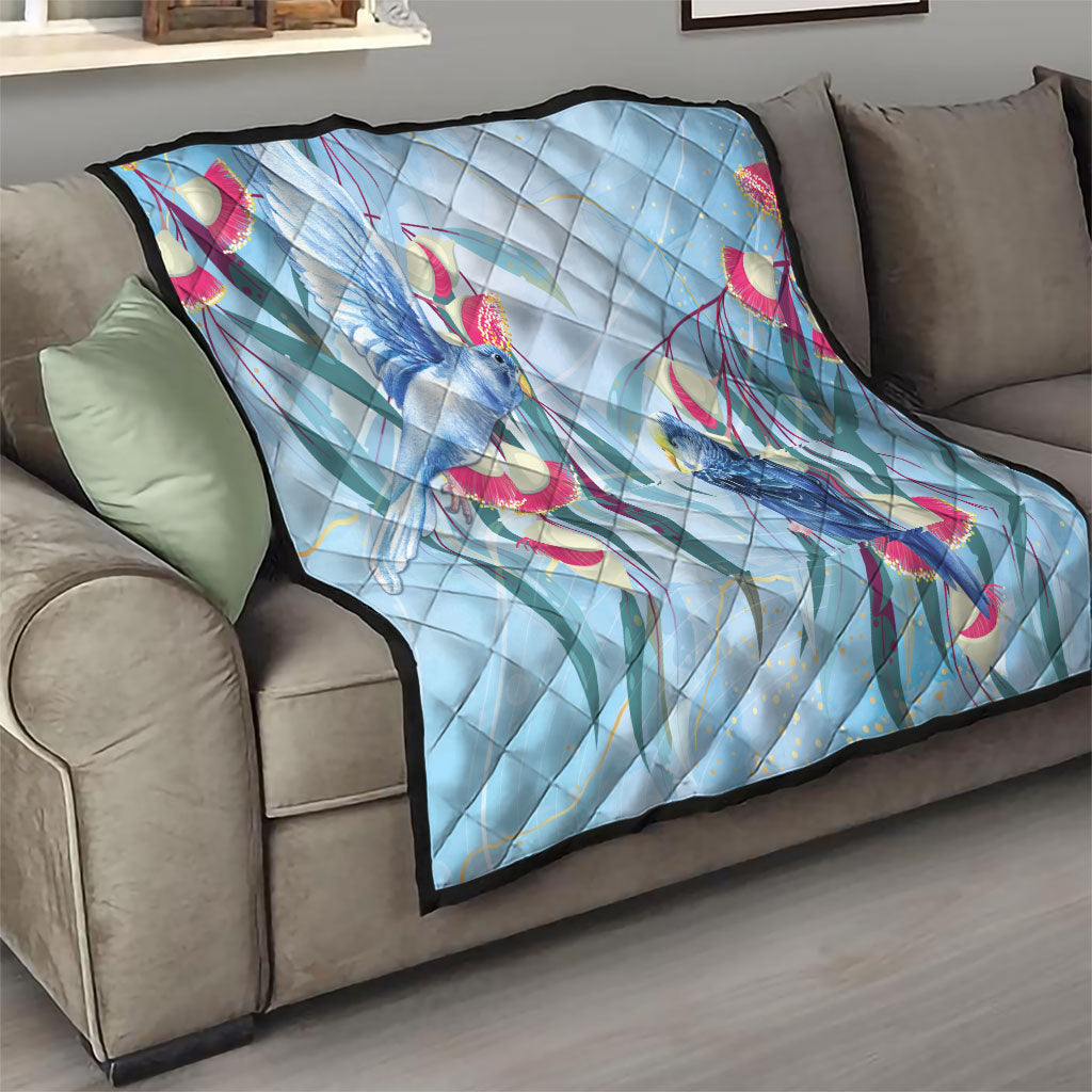 Australia Blue Budgie Marble Glaze Quilt Cancer Awareness