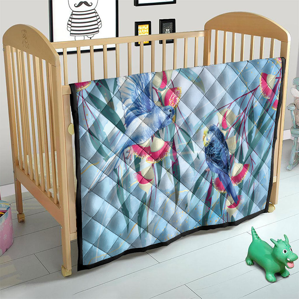 Australia Blue Budgie Marble Glaze Quilt Cancer Awareness