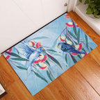 Australia Blue Budgie Marble Glaze Rubber Doormat Cancer Awareness