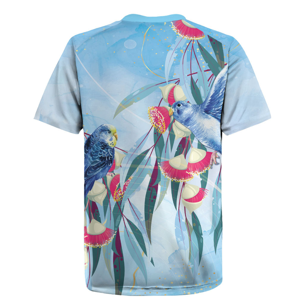 Australia Blue Budgie Marble Glaze Rugby Jersey Cancer Awareness