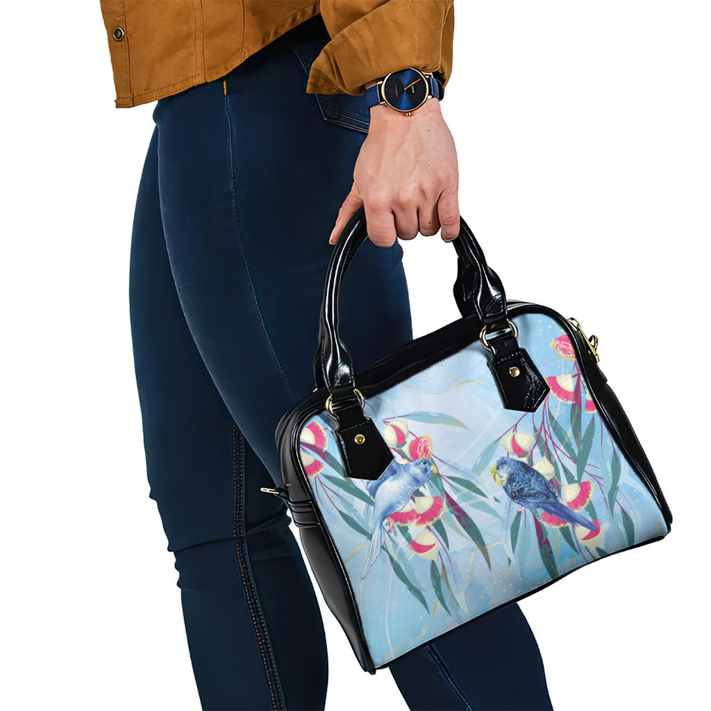 Australia Blue Budgie Marble Glaze Shoulder Handbag Cancer Awareness