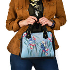 Australia Blue Budgie Marble Glaze Shoulder Handbag Cancer Awareness