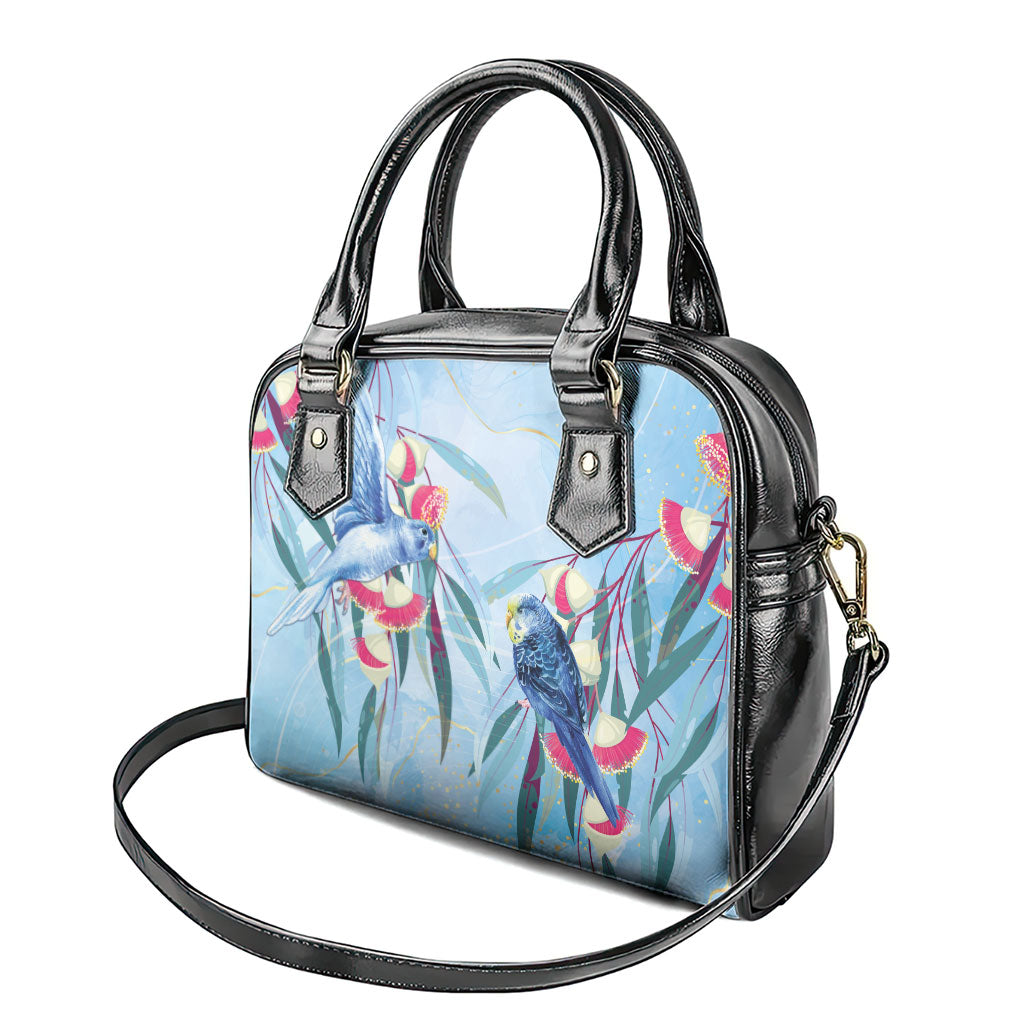 Australia Blue Budgie Marble Glaze Shoulder Handbag Cancer Awareness