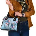 Australia Blue Budgie Marble Glaze Shoulder Handbag Cancer Awareness