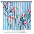 Australia Blue Budgie Marble Glaze Shower Curtain Cancer Awareness