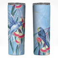 Australia Blue Budgie Marble Glaze Skinny Tumbler Cancer Awareness