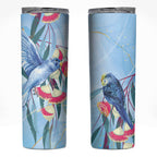 Australia Blue Budgie Marble Glaze Skinny Tumbler Cancer Awareness
