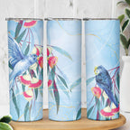 Australia Blue Budgie Marble Glaze Skinny Tumbler Cancer Awareness