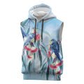 Australia Blue Budgie Marble Glaze Sleeveless Hoodie Cancer Awareness