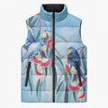 Australia Blue Budgie Marble Glaze Sleeveless Puffer Jacket Cancer Awareness