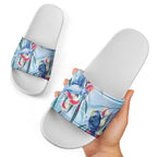 Australia Blue Budgie Marble Glaze Slide Sandals Cancer Awareness
