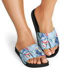 Australia Blue Budgie Marble Glaze Slide Sandals Cancer Awareness