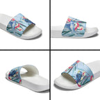 Australia Blue Budgie Marble Glaze Slide Sandals Cancer Awareness